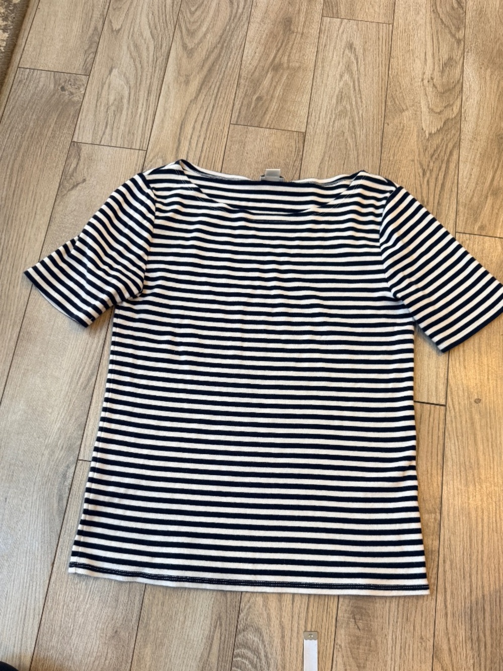 J. Crew Navy and White Striped Short Sleeve Tee